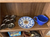 Vintage Trojan Coasters & Blue/White Dishes