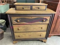 Antique 1800s chest w/ glove drawers