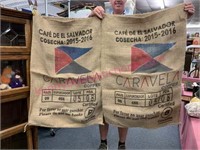 (2) large Burlap coffee sacks #1