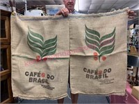 (2) large Burlap coffee sacks #2