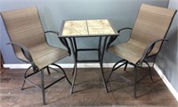 3 PIECE PATIO FURNITURE, TABLE & 2 CHAIRS