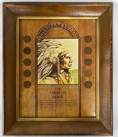 Framed Collection of 10 Indian Head Pennies