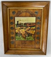 Framed Collection of 14 Buffalo Nickels