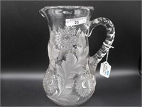 Mburg Crystal Hobstar and Feather Pitcher, round