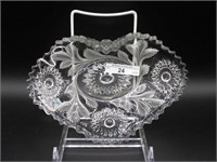Mburg Crystal 8"x 5.25 Hobstar and Feather plate
