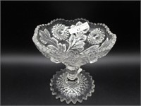 Mburg Crystal Hobstar& Feather Compote