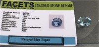 Certified 8.57 CTW Oval Shape Natural Blue Topaz