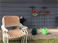 Yard art, grill, &a watering can