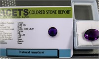 Certified 10.00 CTW Oval Shape Natural Amethyst