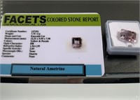Certified 7.75 CTW Emerald Cut Natural Ametrine