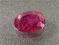Certified 5.95 CTW Oval Shape Natural Ruby