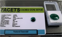 Certified 8.49CTW Oval Shape Naturald Emerald
