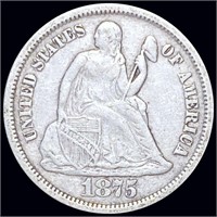 1875 Seated Liberty Dime XF