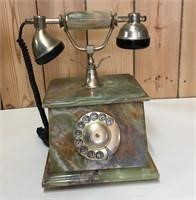 Téléphone vintage en marbre et laiton