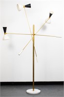 Italian Stilnovo Style Triple Arm Floor Lamp