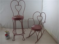 2 Chaises antiques en métal, pour poupée