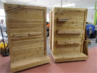 Lot (2) Rustic Upright 48" Display Cabinets NICE