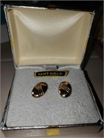 14 Kt? Gold Oval Earrings