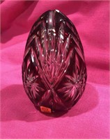 Cut to Clear Red Egg Glass