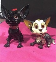 2 Ceramic Chihuahuas - Kitty Figurines