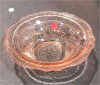 Pink Depression Glass Bowl w/ Raised Design