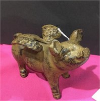 Cast Iron Flying Pig Bank