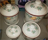 4 Pc Canister Set Fruit / Leaves