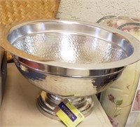 Footed Silver Tone Bowl