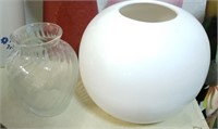 2 Pc Vase White/ Clear