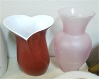 2 Pc Vase Red / Pink