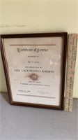 Erie Lackawanna Railway Retirement Certificate