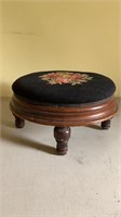 Walnut Needlepoint Foot Stool