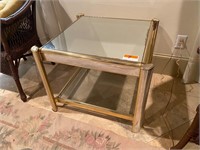 Glass & Brass End Table