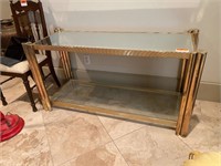 Brass & Glass Sofa Console Table