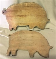 (2) Wooden Pig Cutting Boards
