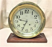 Seth Thomas Brass Ships Clock, 10 1/2"Dia.