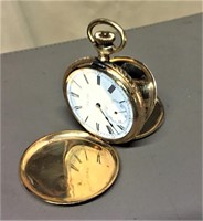 14K Gold Pocket Watch, Waltham, Crystal missing