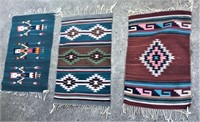 (3) Southwest & Mexican Rugs, appx 2'x 3'