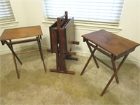 4 Solid Wood Meal or TV Room Folding Trays