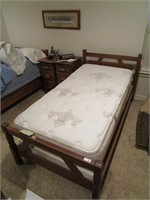 A. Bryant Solid Oak Twin Lift Bed w/ Stearns &