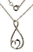 Beautiful Infinity Heart Diamond Necklace