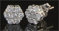10kt Gold Brilliant 1/2 ct Diamond Cluster Earring