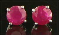 14kt Gold Natural 2.20 ct Ruby Stud Earrings