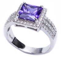 Princess Cut 5.50 ct Amethyst Designer Ring