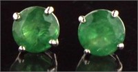 14kt Gold Natural 2.09 ct Emerald Stud Earrings