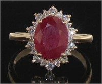 14kt Gold 4.41 ct Ruby & Diamond Ring