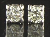 14kt Gold Brilliant 1.04 ct Diamond Stud Earrings