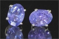 Gorgeous 2.00 ct Oval Natural Tanzanite Earrings