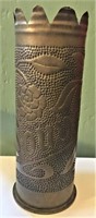 Trench Art Vase, Souvenir, 1916 Underside, 9"H