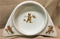 Sporting Bears Baby Plate, 1912, 10 1/4"L